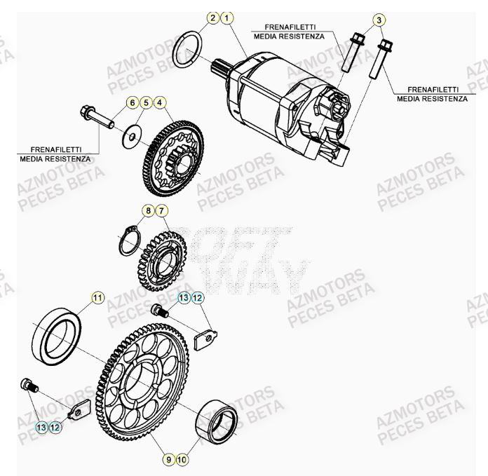 Demarreur AZMOTORS PiÃ¨ces BETA RR 4T RACING 390 - (2021)

