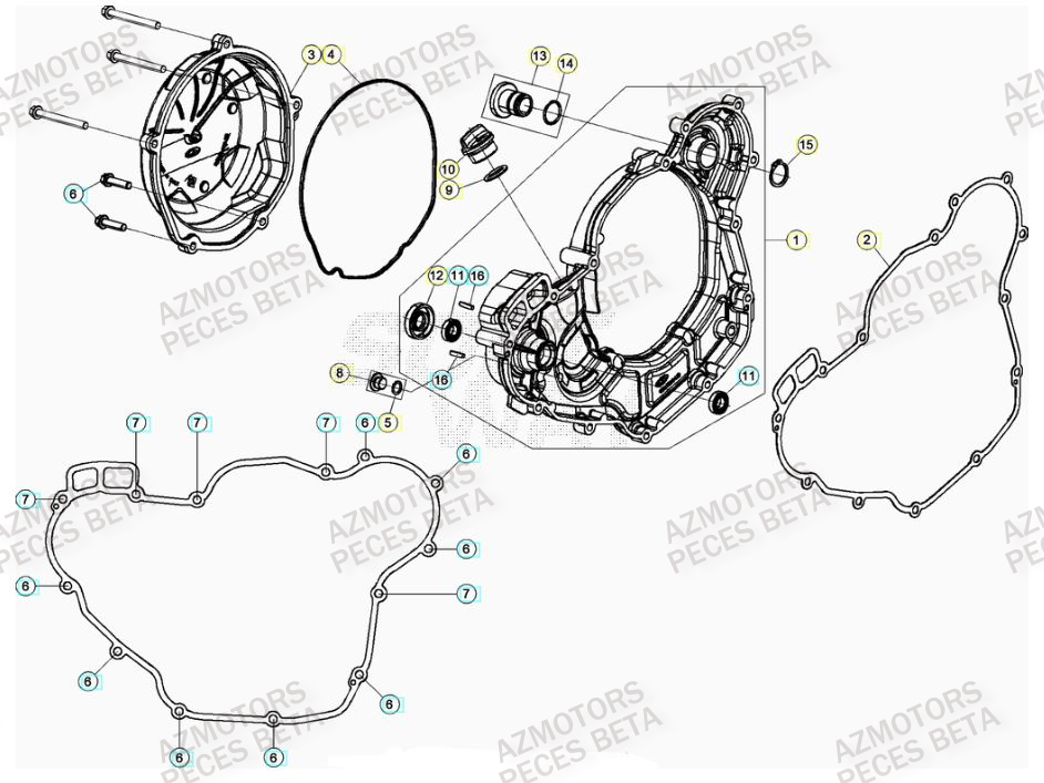 Couvercle Embrayage AZMOTORS PiÃ¨ces BETA RR 4T RACING 390 - (2022)

