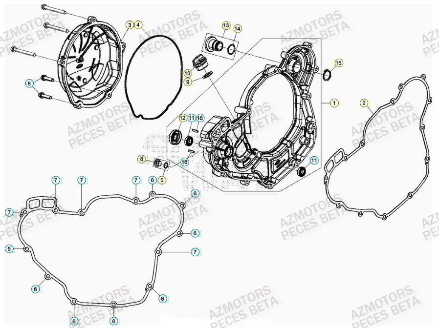 Couvercle Embrayage AZMOTORS PiÃ¨ces BETA RR 4T RACING 390 - (2023)

