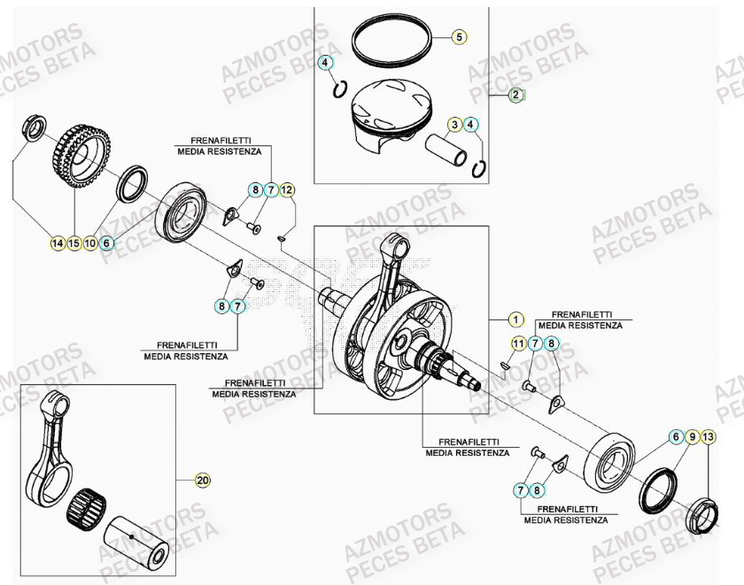 Vilebrequin AZMOTORS PiÃ¨ces BETA RR 4T RACING 390 - (2023)

