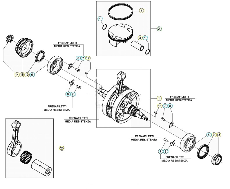 Vilebrequin Piston Bielle AZMOTORS PiÃ¨ces Beta RR 4T 430 Enduro - (2021)