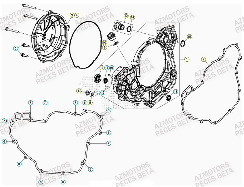 Couvercle Embrayage AZMOTORS PiÃ¨ces Beta RR 4T 430 Enduro - (2022)
