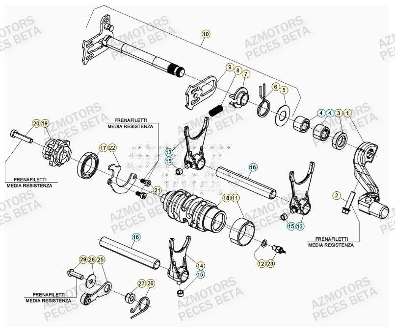 Selecteur De Vitesses AZMOTORS PiÃ¨ces Beta RR 4T 430 Enduro - (2022)