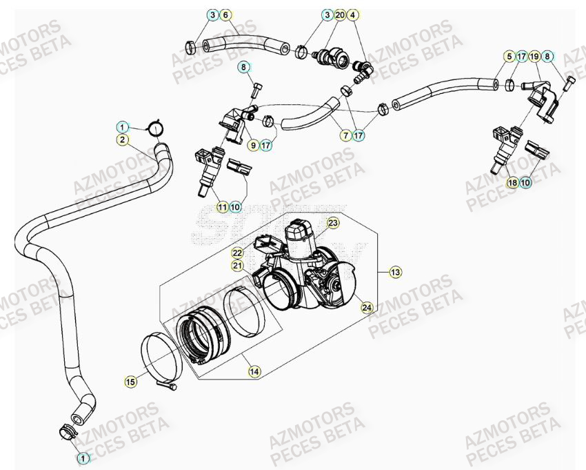 Injection AZMOTORS PiÃ¨ces Beta RR 4T 430 Enduro - (2023)