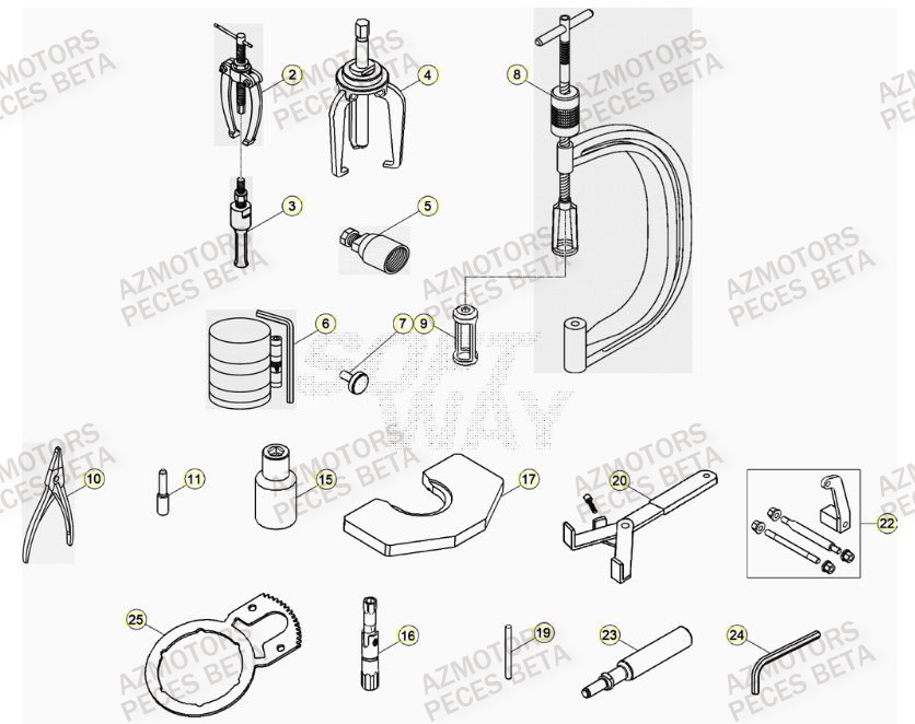 Outils AZMOTORS PiÃ¨ces Beta RR 4T 430 Enduro - (2023)