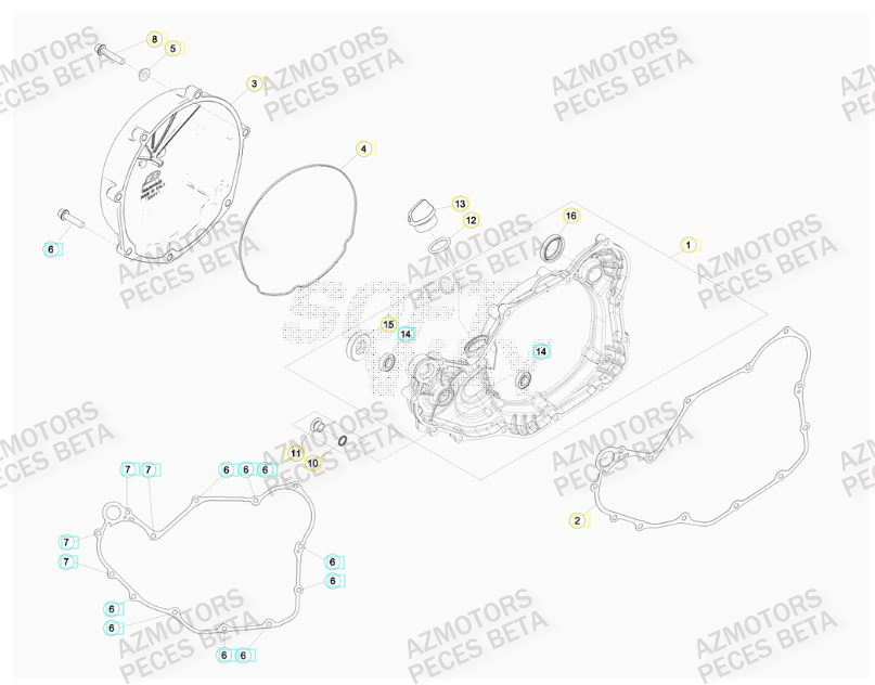 Couvercle Embrayage AZMOTORS PiÃ¨ces BETA RR 4T 430 RACING - (2016)

