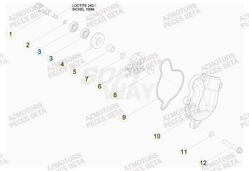 Pompe A Eau AZMOTORS PiÃ¨ces BETA RR 4T 430 RACING - (2016)

