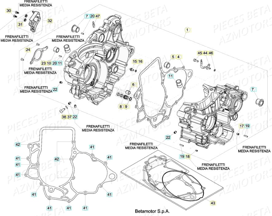 Carters Moteur AZMOTORS PiÃ¨ces BETA RR 4T RACING 430 - (2020)

