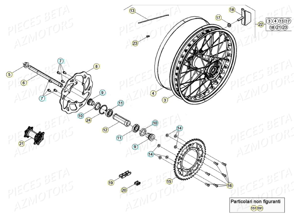 Roue Arriere AZMOTORS PiÃ¨ces BETA RR 4T RACING 430 - (2020)

