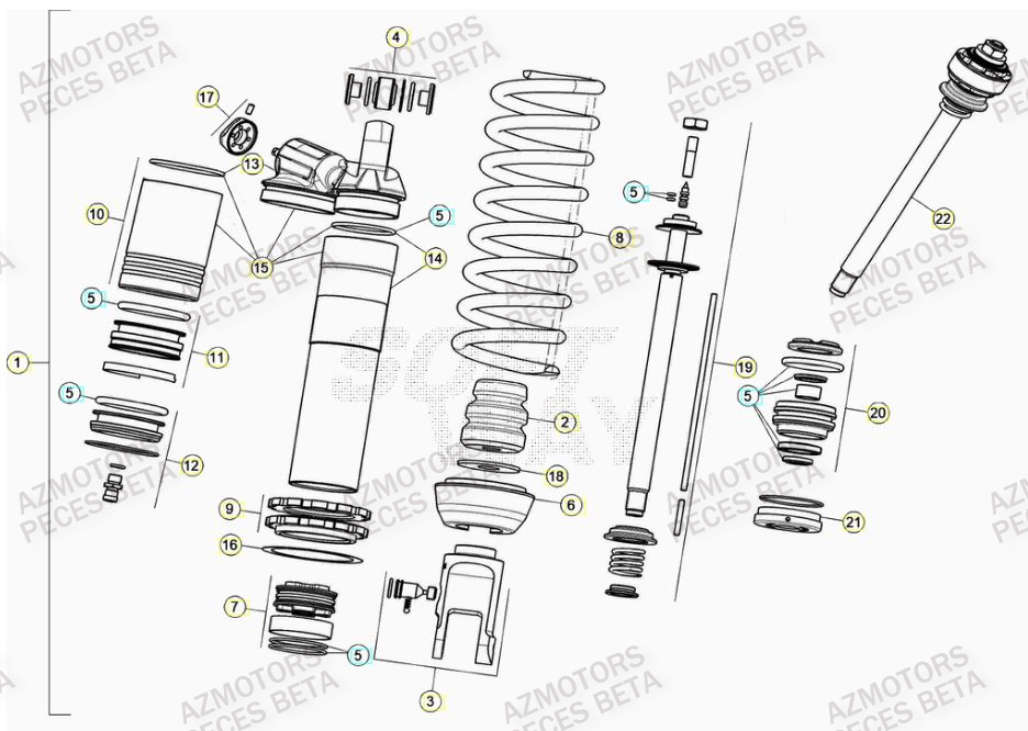 Amortisseur AZMOTORS PiÃ¨ces BETA RR 4T RACING 430 - (2021)

