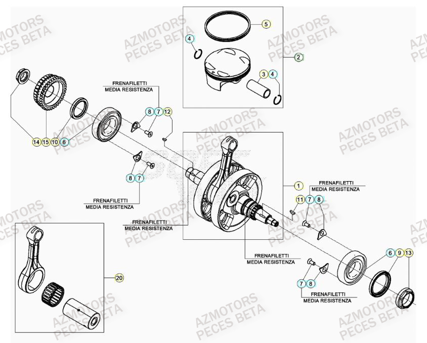 Vilebrequin AZMOTORS PiÃ¨ces BETA RR 4T RACING 430 - (2021)

