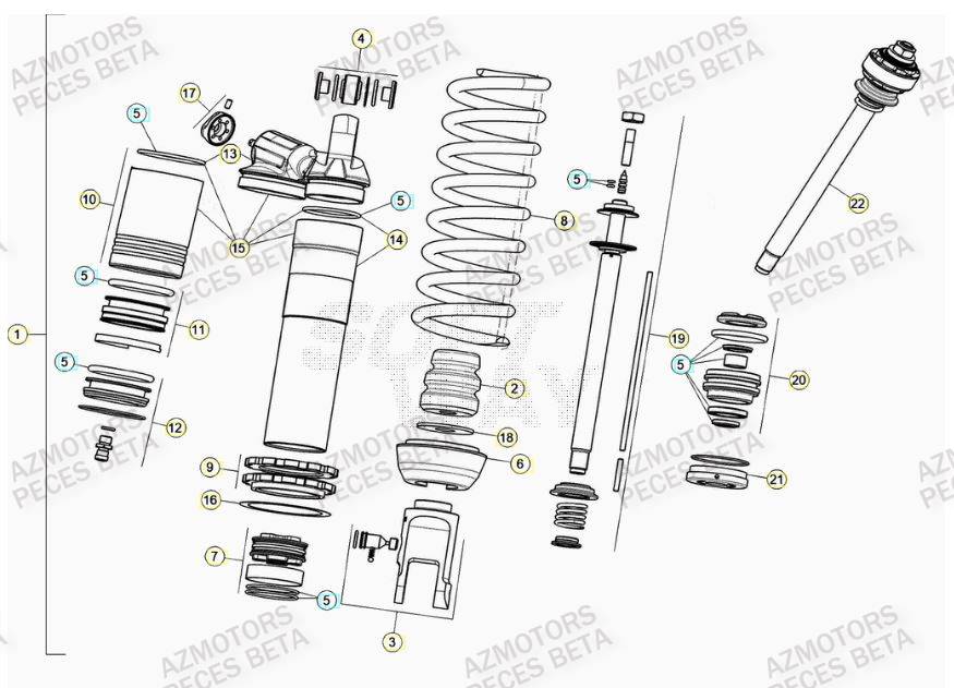 Amortisseur AZMOTORS PiÃ¨ces BETA RR 4T RACING 430 - (2022)

