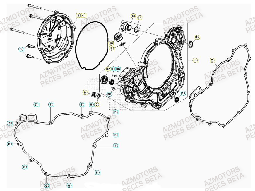 Couvercle Embrayage AZMOTORS PiÃ¨ces BETA RR 4T RACING 430 - (2022)

