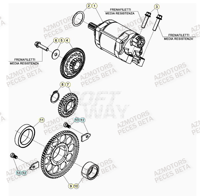 Demarreur AZMOTORS PiÃ¨ces BETA RR 4T RACING 430 - (2022)

