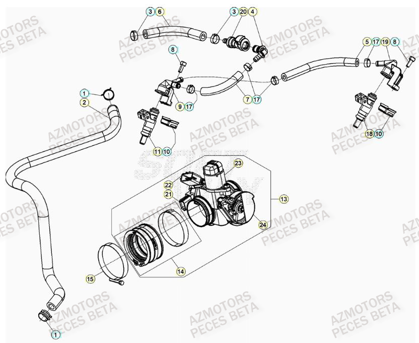 Injection AZMOTORS PiÃ¨ces BETA RR 4T RACING 430 - (2022)

