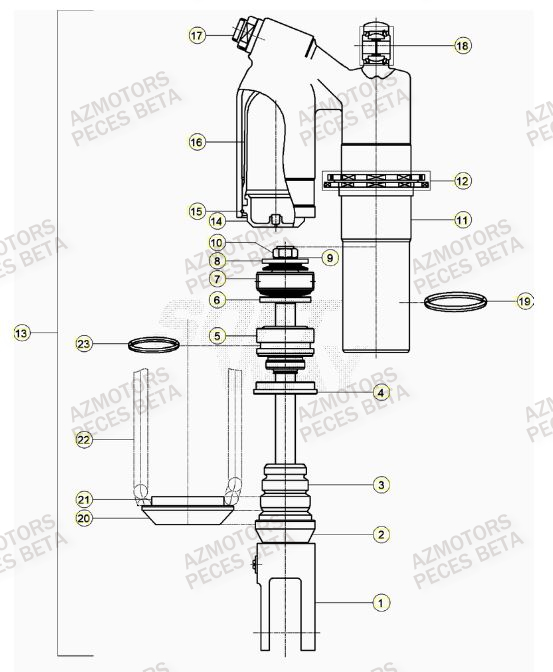 Amortisseur AZMOTORS PiÃ¨ces BETA RR 4T RACING 430 - (2023)

