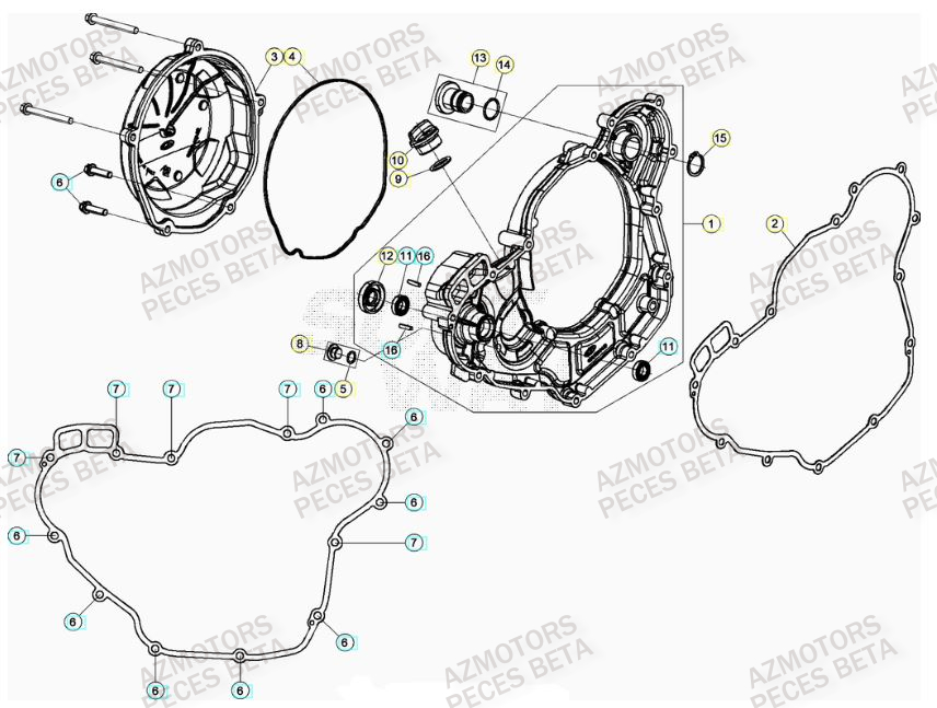 Couvercle Embrayage AZMOTORS PiÃ¨ces BETA RR 4T RACING 430 - (2023)

