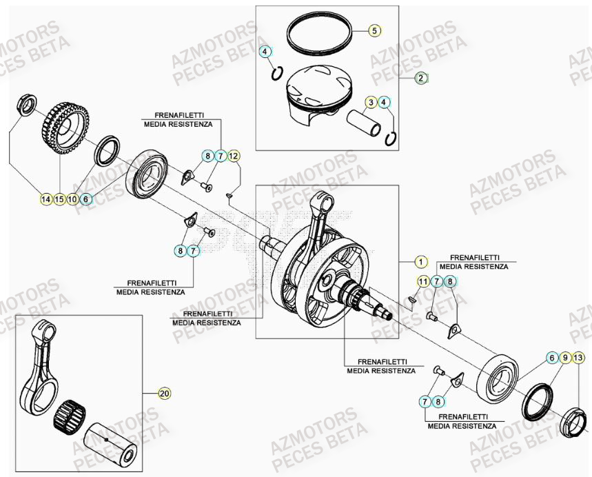 Vilebrequin AZMOTORS PiÃ¨ces BETA RR 4T RACING 430 - (2023)

