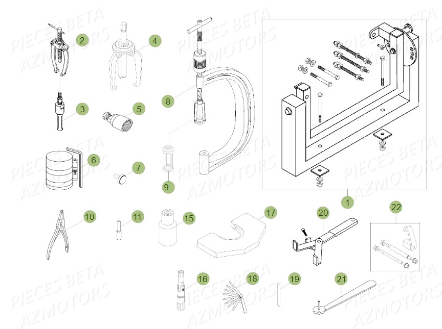 Outillages AZMOTORS PiÃ¨ces Beta RR 4T 450 Enduro - 2010