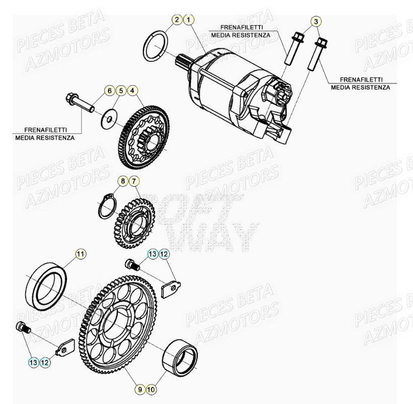 Demarreur AZMOTORS PiÃ¨ces Beta RR 4T 480 Enduro - (2021)