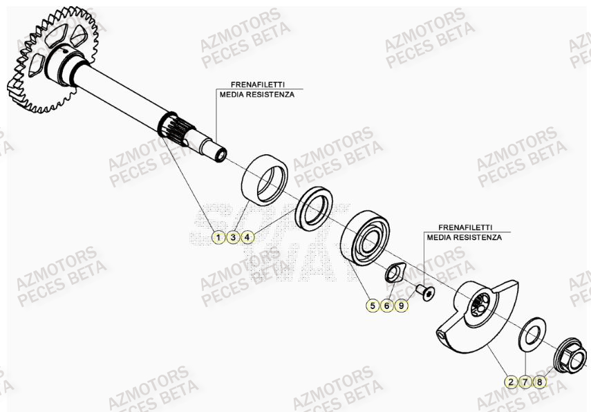 Arbre Equilibrage AZMOTORS PiÃ¨ces Beta RR 4T 480 Enduro - (2022)