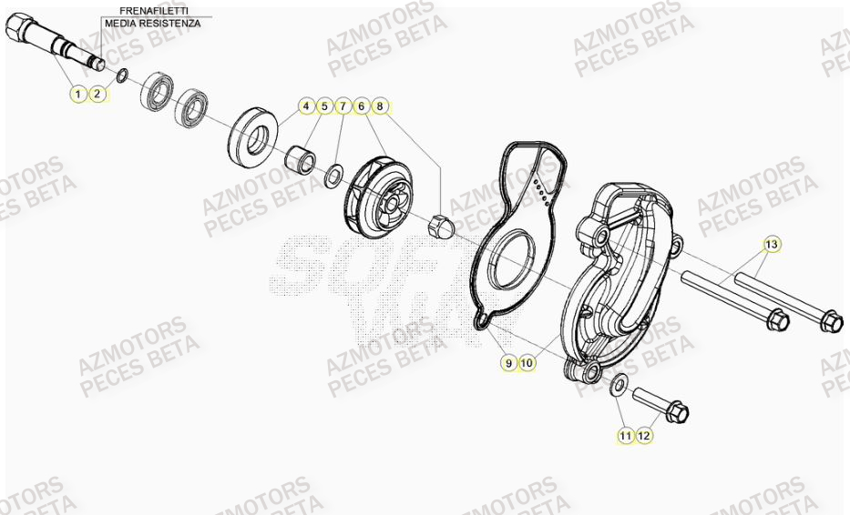 Pompe A Eau AZMOTORS PiÃ¨ces Beta RR 4T 480 Enduro - (2022)