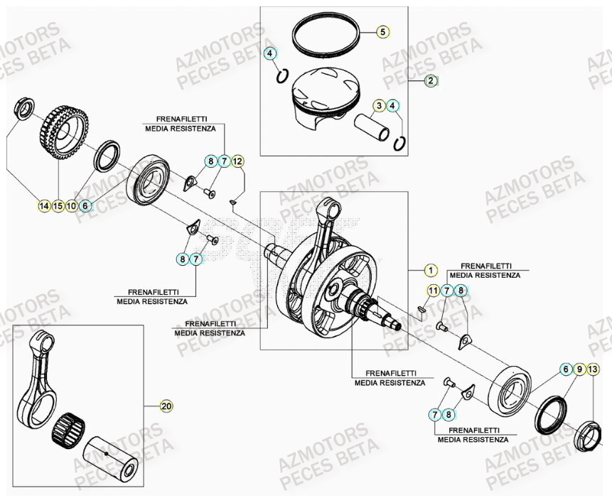 Vilebrequin AZMOTORS PiÃ¨ces Beta RR 4T 480 Enduro - (2022)