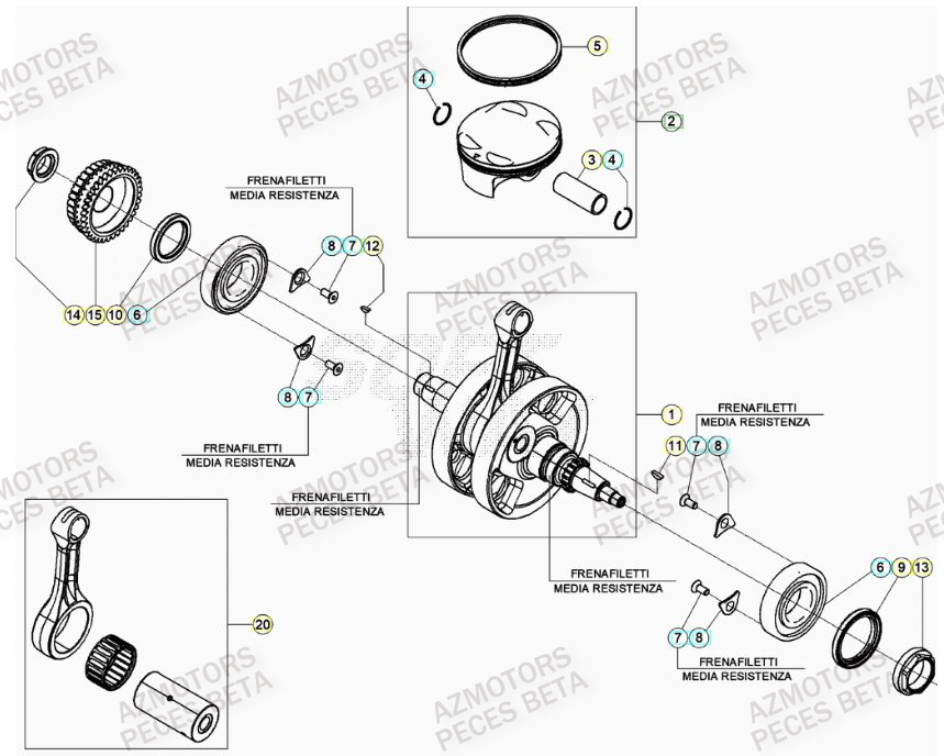 Vilebrequin AZMOTORS PiÃ¨ces Beta RR 4T 480 Enduro - (2023)