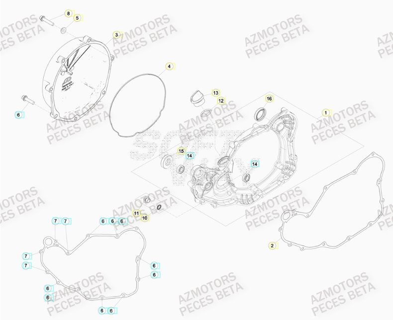 Couvercle Embrayage AZMOTORS PiÃ¨ces BETA RR 4T 480 RACING - (2016)

