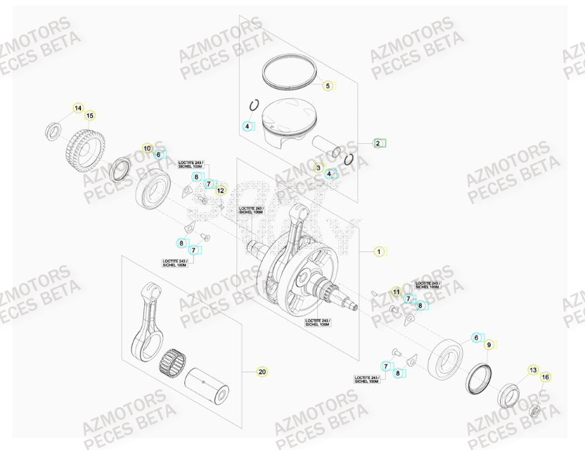 Vilebrequin AZMOTORS PiÃ¨ces BETA RR 4T 480 RACING - (2016)

