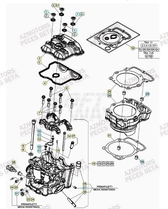 Cylindre AZMOTORS PiÃ¨ces BETA RR 4T RACING 480 - (2021)

