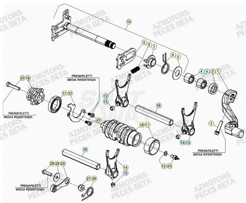 Selecteur De Vitesses AZMOTORS PiÃ¨ces BETA RR 4T RACING 480 - (2021)

