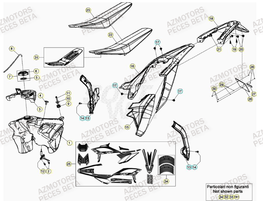 Carenage Arriere AZMOTORS PiÃ¨ces BETA RR 4T RACING 480 - (2022)

