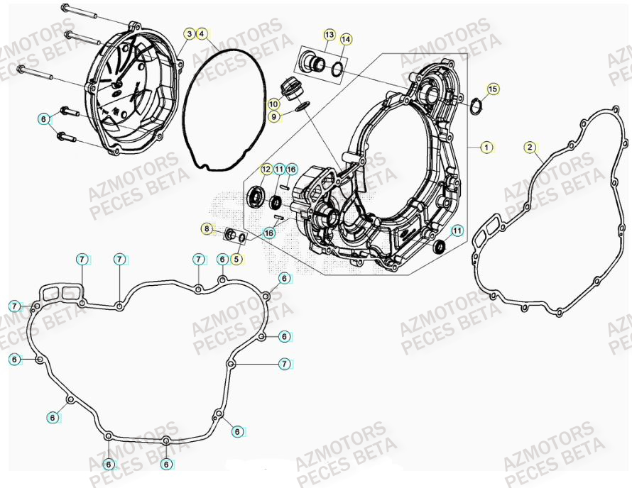 Couvercle Embrayage AZMOTORS PiÃ¨ces BETA RR 4T RACING 480 - (2022)

