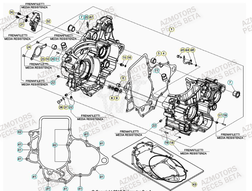 Carter Moteur AZMOTORS PiÃ¨ces BETA RR 4T RACING 480 - (2023)

