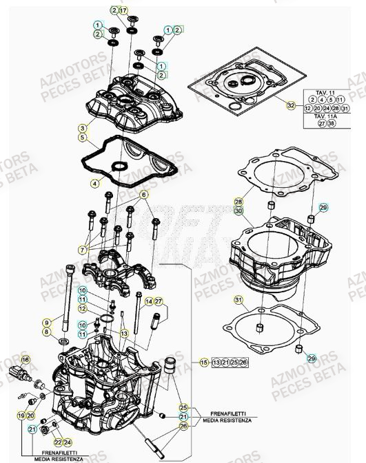Cylindre AZMOTORS PiÃ¨ces BETA RR 4T RACING 480 - (2023)

