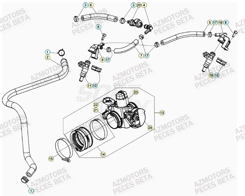 Injection AZMOTORS PiÃ¨ces BETA RR 4T RACING 480 - (2023)

