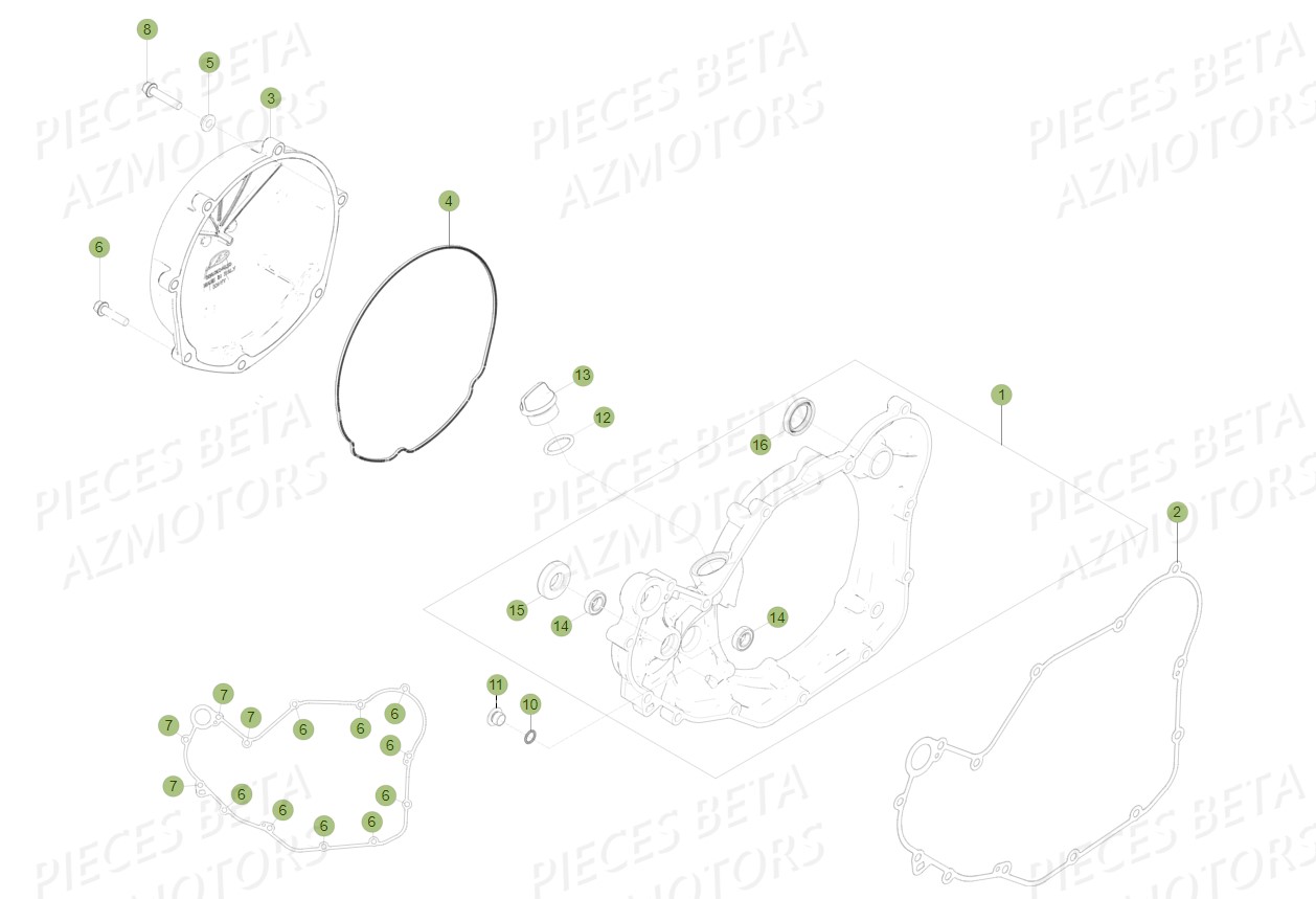 Couvercle D Embrayage AZMOTORS PiÃ¨ces Beta RR 4T 400 Enduro - 2011