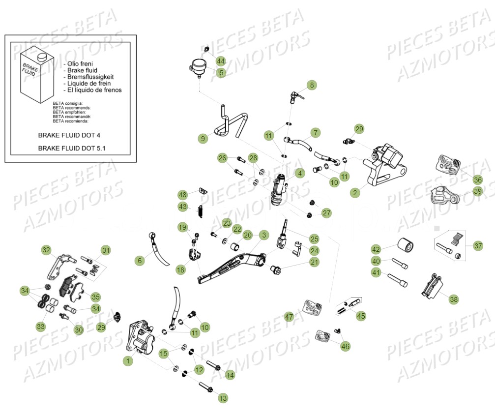Freins Rr 50 AZMOTORS PiÃ¨ces Beta RR 50 SPORT - 2018