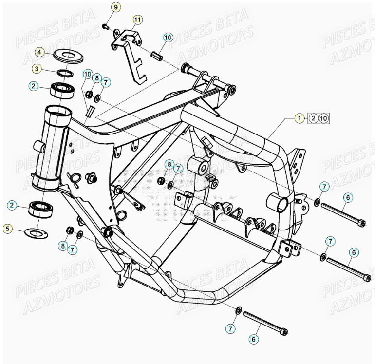 Chassis AZMOTORS PiÃ¨ces Beta RR 50 SPORT - 2021-2022