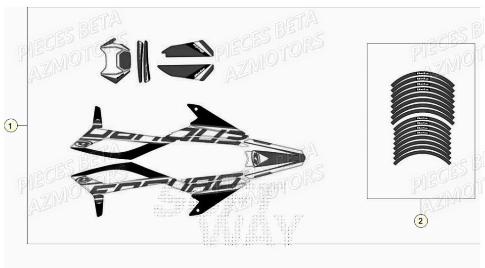 Decors AZMOTORS PiÃ¨ces Beta RR 50 SPORT - 2021-2022