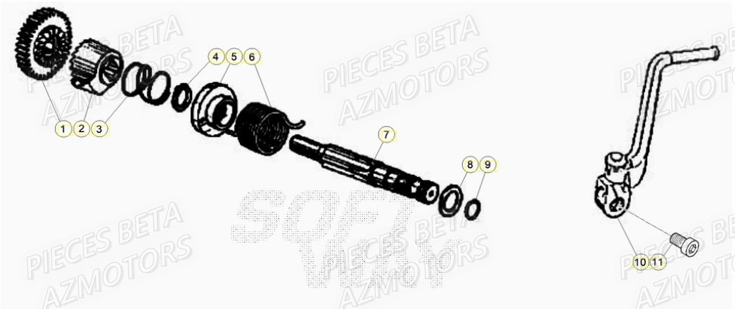 Kick Starter AZMOTORS PiÃ¨ces Beta RR 50 SPORT - 2021-2022