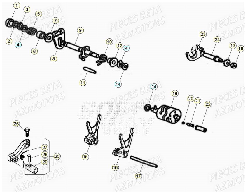 Selecteur De Vitesses AZMOTORS PiÃ¨ces Beta RR 50 SPORT - 2021-2022