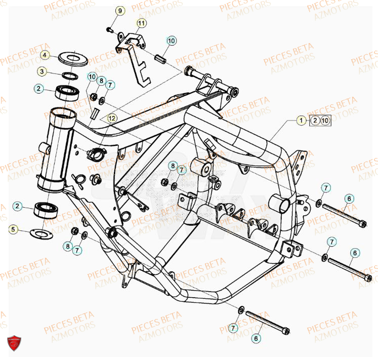 Chassis AZMOTORS PiÃ¨ces Beta RR 50 SPORT - 2023-2024