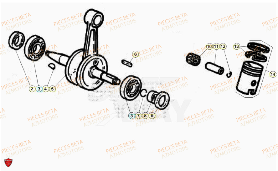 Vilebrequin AZMOTORS PiÃ¨ces Beta RR 50 SPORT - 2023-2024