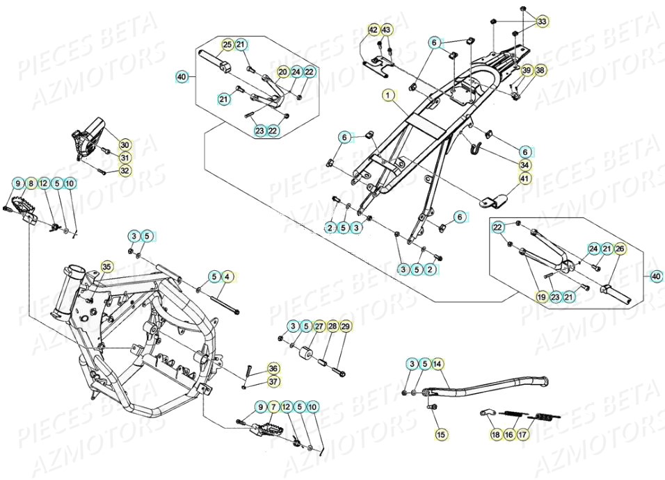 Accessoires Du Chassis AZMOTORS PiÃ¨ces Beta RR 50 STANDARD - 2020