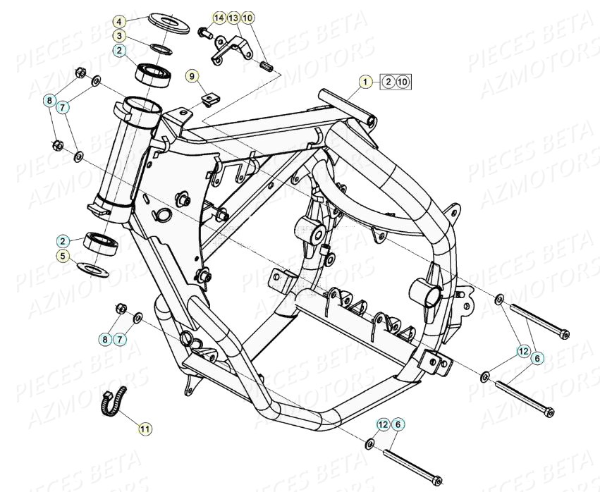 Chassis AZMOTORS PiÃ¨ces Beta RR 50 STANDARD - 2020