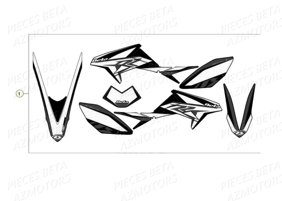 Stickers Autocollants Rr 50 Rouge AZMOTORS PiÃ¨ces Beta RR 50 STANDARD - 2020