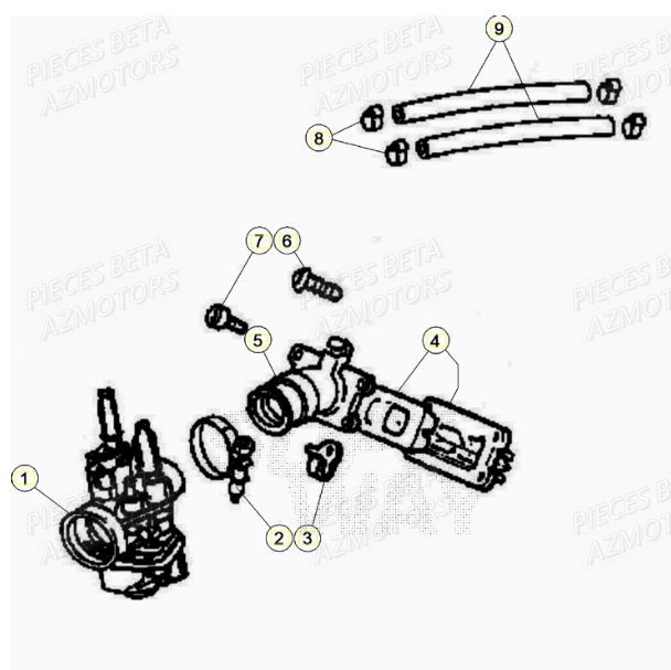 Carburateur AZMOTORS PiÃ¨ces Beta RR 50 STANDARD - 2021-2022