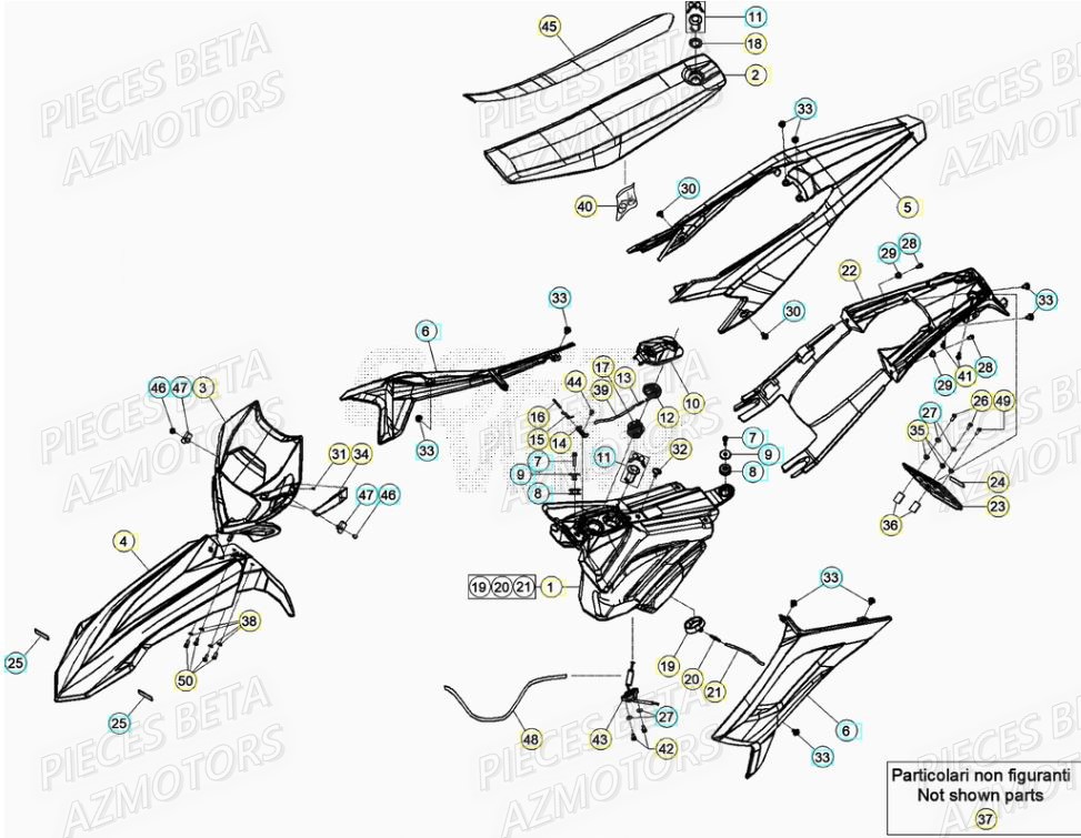 Carenages AZMOTORS PiÃ¨ces Beta RR 50 STANDARD - 2021-2022